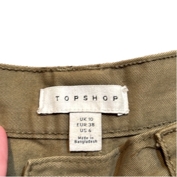 TOPSHOP Olive/Forest/Army Green Comfy
High Waisted Cotton Casual Pants Size 6 - Picture 5 of 6